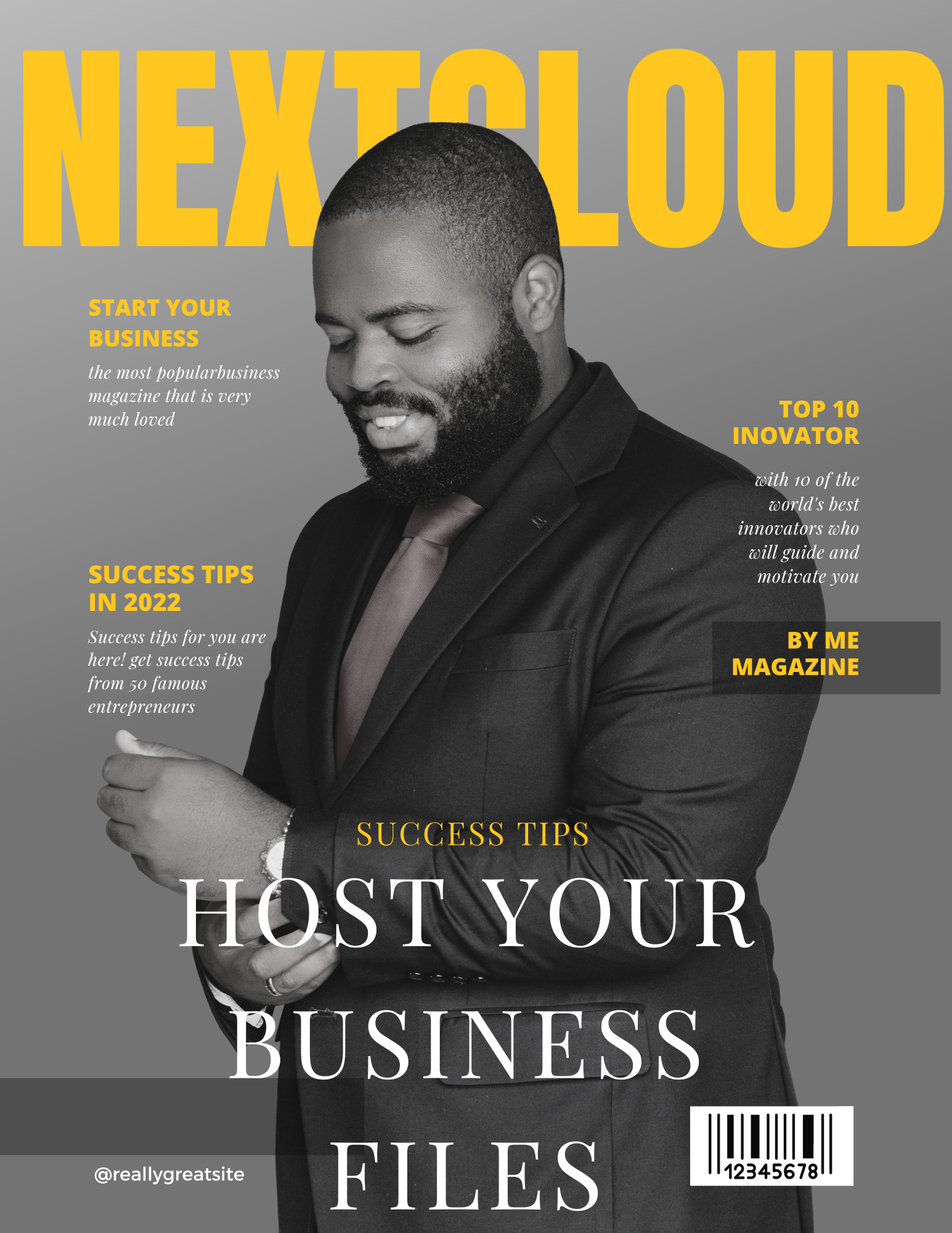 Gray Yellow Modern Business Magazine Cover